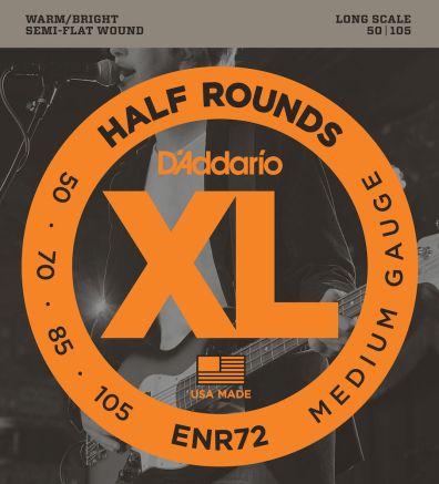 D'Addario ENR72 Half Round Bass Guitar Strings Medium 50-105 Long Scale
