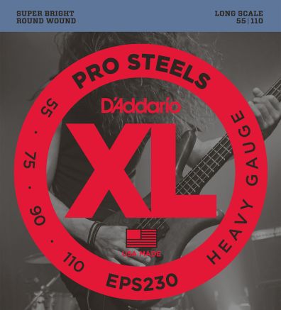 D'Addario EPS230 ProSteels Bass Guitar Strings Heavy 55-110 Long Scale
