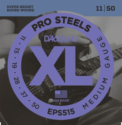 D'Addario EPS515 ProSteels Electric Guitar Strings Medium 11-50
