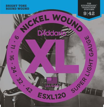 D'Addario ESXL120 Nickel Wound Electric Guitar Strings Super Light Double Ball End 9-42