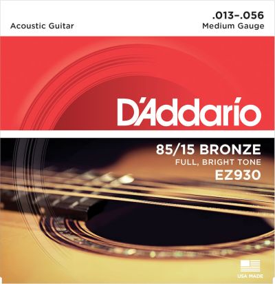 D'Addario EZ930 85/15 Bronze Acoustic Guitar Strings Medium 13-56