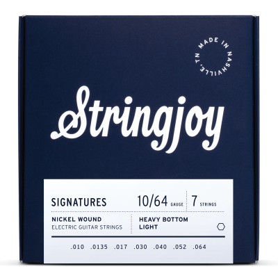 Stringjoy Signatures | 7 String Heavy Bottom Light Gauge (10-64) Nickel Wound Electric Guitar Strings