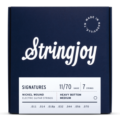 Stringjoy Signatures | 7 String Heavy Bottom Medium Gauge (11-70) Nickel Wound Electric Guitar Strings