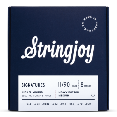Stringjoy Signatures | 8 String Heavy Bottom Medium Gauge (11-90) Nickel Wound Electric Guitar Strings