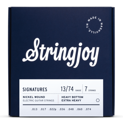 Stringjoy Signatures | 7 String Heavy Bottom Extra Heavy Gauge (13-74) Nickel Wound Electric Guitar Strings
