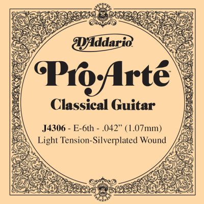 D'Addario J4306 Pro-Arte Nylon Classical Guitar Single String Light Tension Sixth String