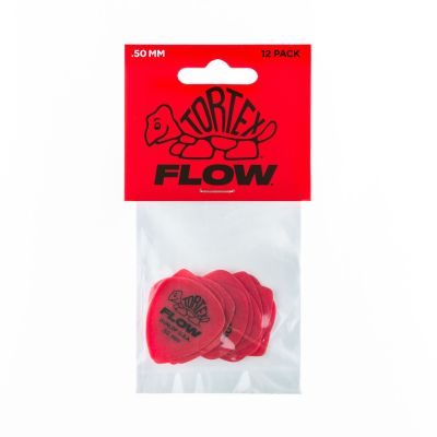 JIM DUNLOP - JPTF50 TORTEX FLOW Standard Player’s Guitar Picks Pack .50mm. Red