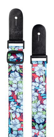 XTR - LS306  Ukulele Strap Blue floral design