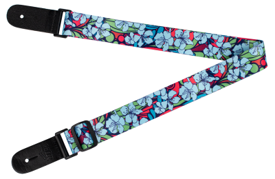 XTR - LS306  Ukulele Strap Blue floral design