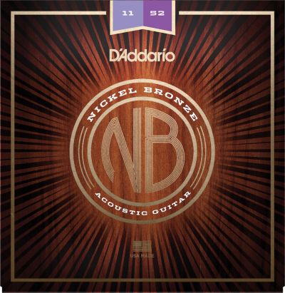 D'Addario NB1152 Nickel Bronze Acoustic Guitar Strings Custom Light 11-52