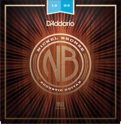 D'Addario NB1253 Nickel Bronze Acoustic Guitar Strings Light 12-53