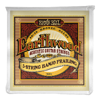Ernie Ball - Earthwood 5-String Banjo Frailing Loop End 80/20 Bronze Acoustic Guitar Strings 10-24 Gauge