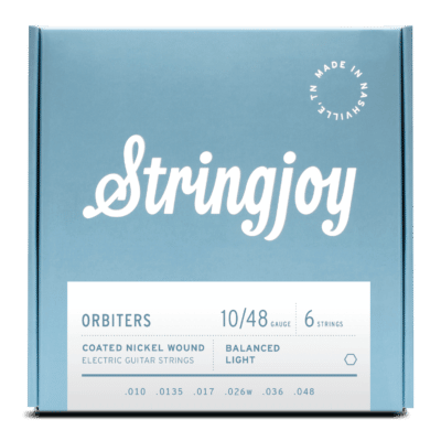 Stringjoy Orbiters | Balanced Light Gauge (10-48) Coated Nickel Wound Electric Guitar Strings