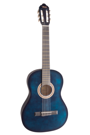 Valencia VC104BUS - Full Size Classical Guitar - Gloss Blue Sunburst