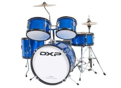 DXP 5 Piece Deluxe Junior Drum Kit Pack in Metallic Blue