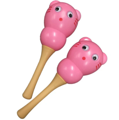 CPK Maracas Plastic Bear in Pink (Pair)