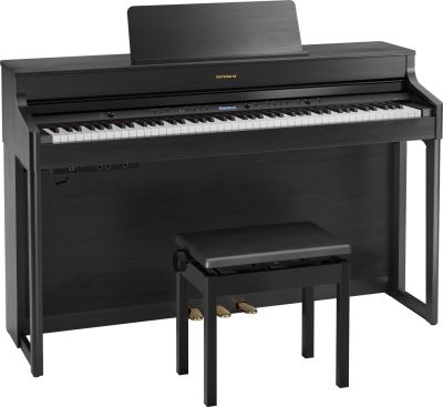 Roland HP702 Digital Piano - Charcoal Black with Bench Seat