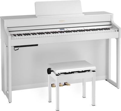 Roland HP702 Digital Piano - White with Bench Seat