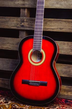 Ashton CG44 Nylon String Guitar Pack - Red