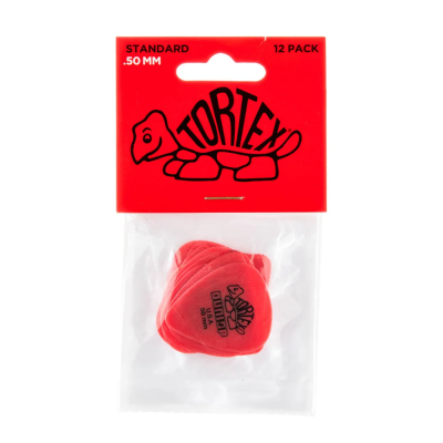 JIM DUNLOP - JP150 TORTEX Standard Player’s Guitar Picks Pack .50mm. Red