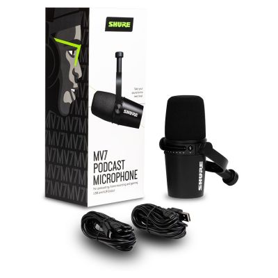 SHURE MV7 Podcast Microphone - BLACK