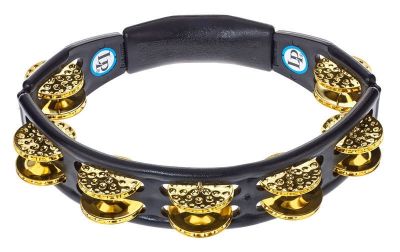 LP174 Cyclops Hand Tambourine Dimpled Brass in Black