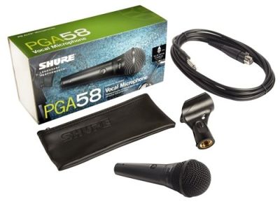 Shure PGA58 Alta Series Vocal Microphone with Quarter inch Jack Cable