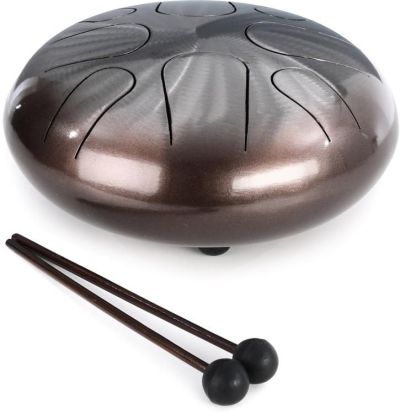 Pearl Awakening 8 note Metal Tongue Drum A Akebono in Natural Brown Burst