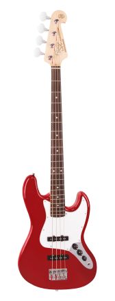 SX SB1 Electric Bass Guitar Kit in Candy Apple Red