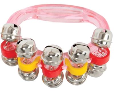 CPK 10 Bell Sleigh Bells on Plastic Handle in Pink