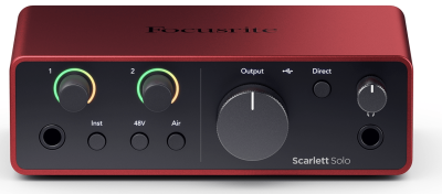 Focusrite Scarlett Solo 4th Gen 2-in 2-out USB Audio Interface with 1 Mic Preamp