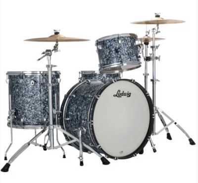 Ludwig LN34233TXA7 NeuSonic Fab 3-Piece Shell Pack in Steel Blue Pearl
