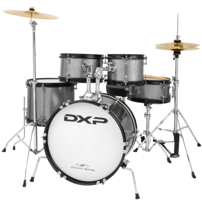 DXP 5 Piece Junior Size Drum Kit 16 8 10 12 10Sn Inch in Silver Sparkle 