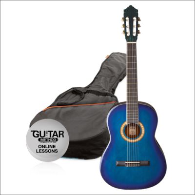 Ashton CG12 1/2 Size Nylon String Guitar Pack Blue Burst