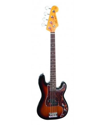 SX 3/4 Size Bass Guitar with Bag in Tobacco Sunburst