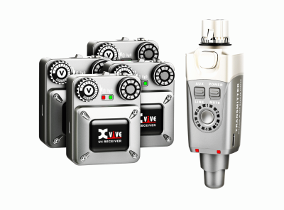 XVive U4R4 Wireless In Ear Monitor System with 4 Receivers