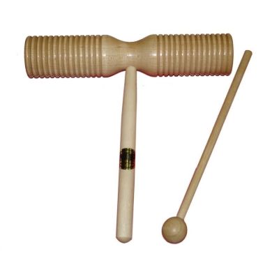 Mano Percussion UE53 Double Ribbed Guiro Tone Block with Beater