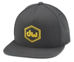 DW MFG Hex Logo Snapback Hat, Gray w/Yellow