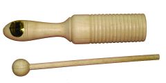 Mano Percussion Single Tone Ribbed Wood Block w/ Beater