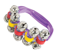 CPK 10 Bell Sleigh Bells on Plastic Handle in Purple